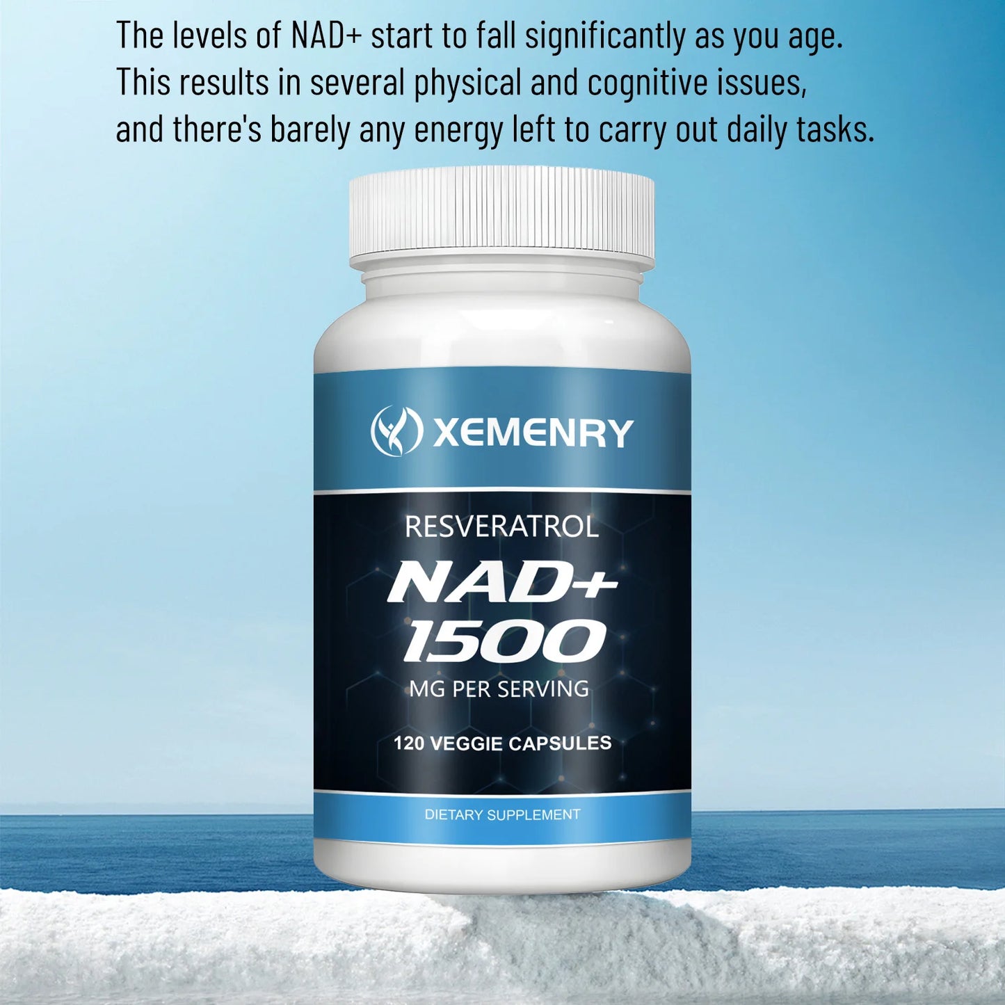 NAD+Supplements - with Resveratrol - Natural Energy Supplement, Support Cell Health, Anti-aging, Enhance Immunity - 120 Capsules