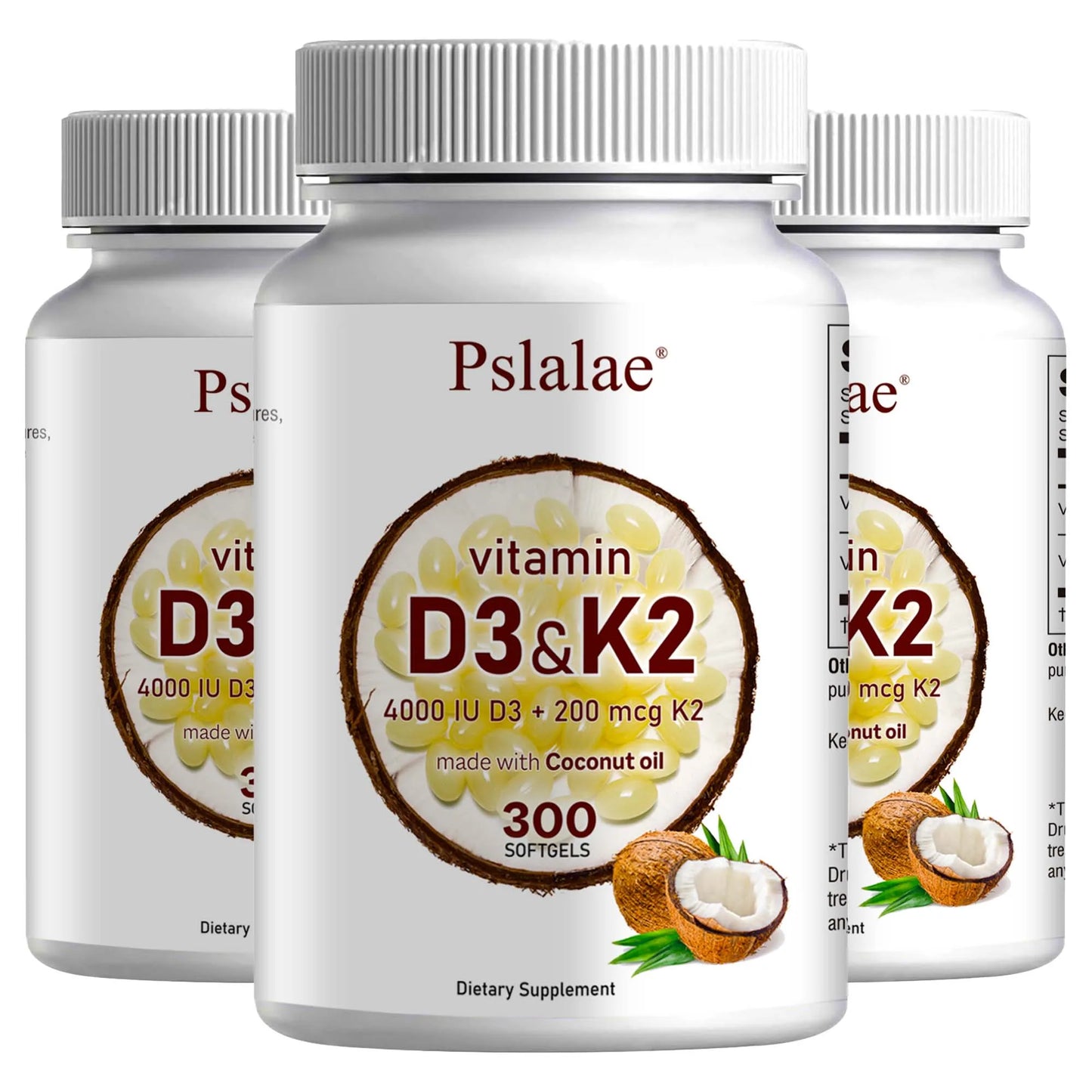 Vitamin D3 and K2 Softgels - Promotes Absorption, Digestion, and Maintains Health - 300 Softgels