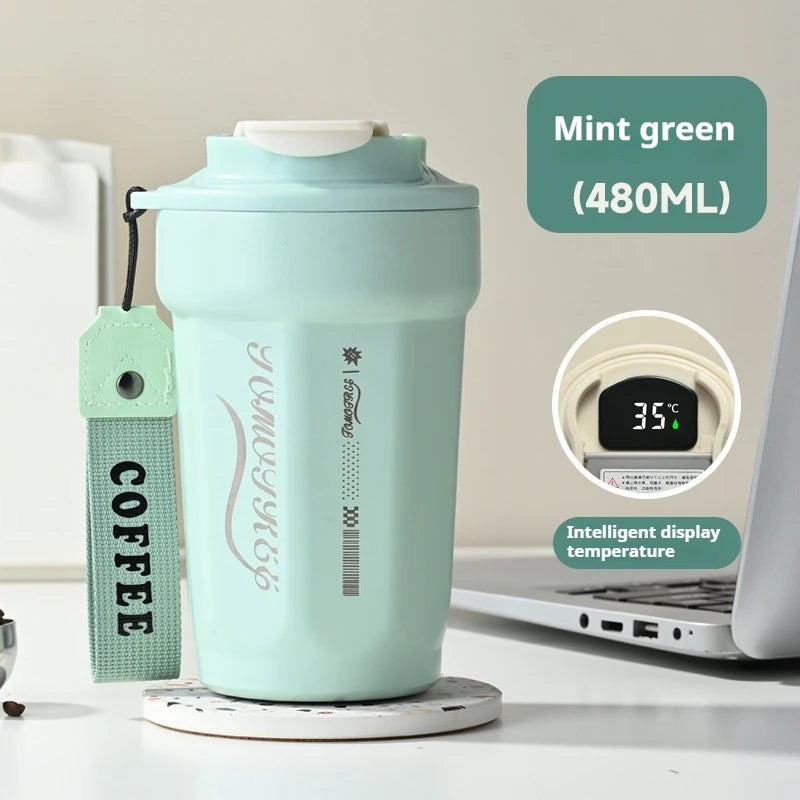480ML Coffee Mug 316 Stainless Steel Vacuum Flask Keeps Cold and Heat Thermal Mug Car Insulated Cup Tumbler Travel Water Bottle