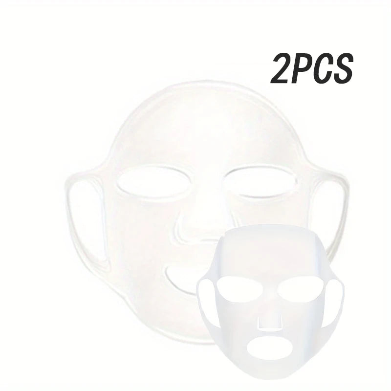 Silicone mask cover, ear-mounted fixed mask to moisturize and absorb essence, reusable facial care tool
