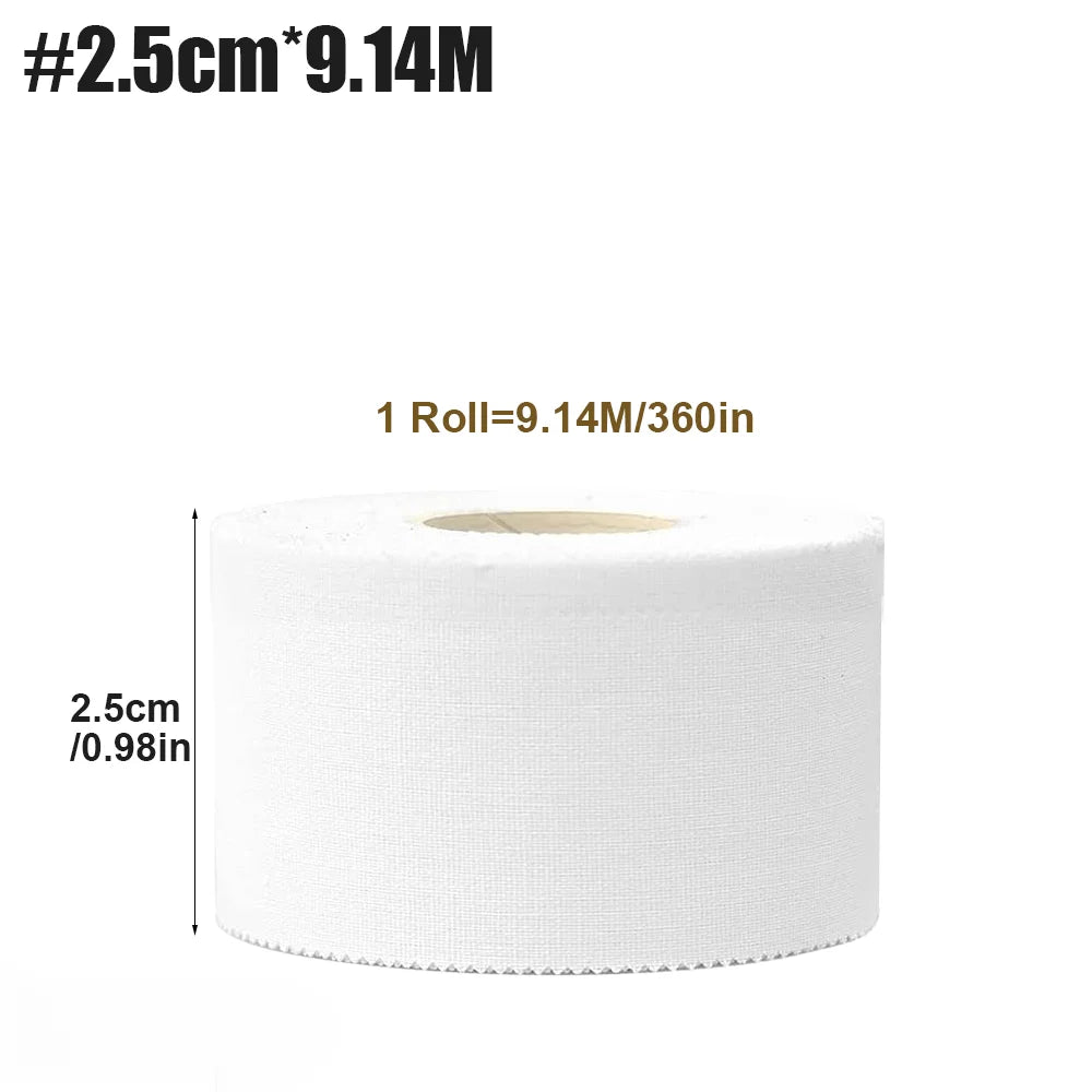 5 Rolls 2.5/3.8/5cm Sport Athletic Waterproof Cotton White Boxing Adhesive Tape Strain Injury Support Sport Binding Bandage
