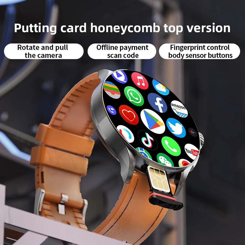 IMOSI 2025 Android Smart Watch Men GPS 4G/32G ROM Storage HD Dual Camera NFC 2G 4G SIM Card WIFI Wireless Fast Internet Access