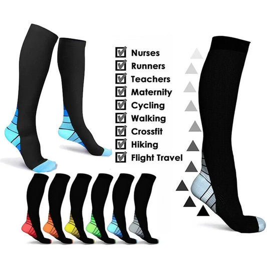 1 Pair Compression Socks for Women & Men for Neuropathy Swelling Pain Relief 20-30 mmHg Knee-high Stockings