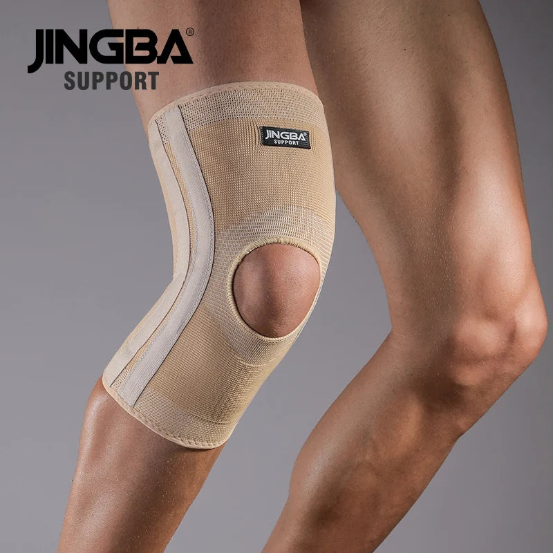 1 Pc High Elasticity Knee Support Brace Open Patella with Spring Bars
