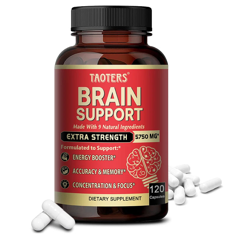Brain Support Supplement, Helps Memory and Focus, Accuracy and Concentration, Learning Ability, Energy Support