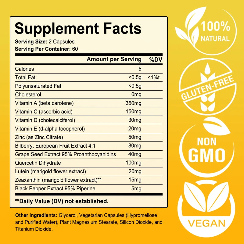 Lutein Eye Care Capsules-helps vision health, myopia, improves eye edema, supports fatigue, and helps sleep health