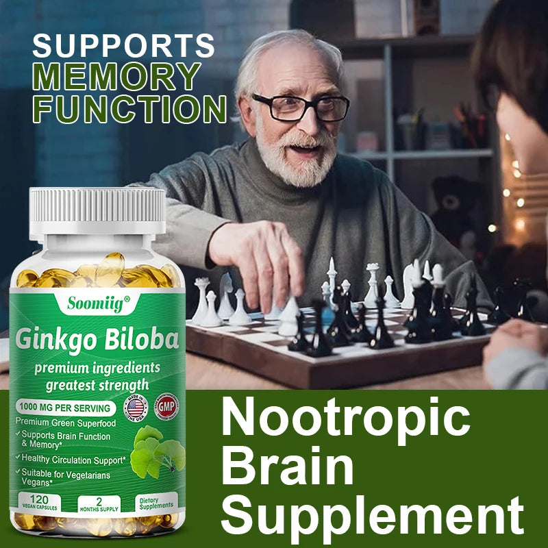 Private Label Ginkgo Biloba Supplements - for brain and mental alertness, boosting energy, mood, endurance, mental health