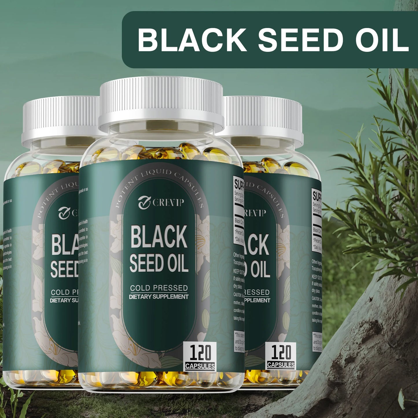 Black Seed Oil - Supports Skin, Digestion, Joints, Immune Health, Promotes Hair Growth - 120 Capsules