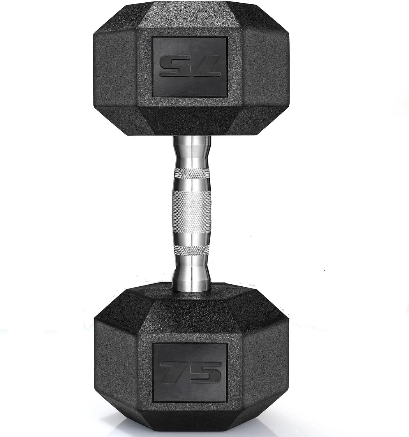 Rubber Hex Dumbbell Hand Weight, 40-75LB Dumbbells Rubber Coated Cast Iron Hex Black Dumbbells, Weights Dumbbells Set,1Pair/2Pcs
