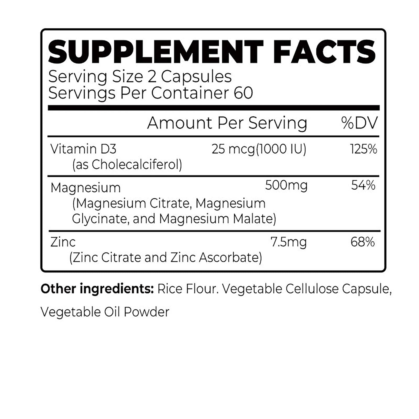 Magnesium Glycinate - Supports Muscle, Nerve, Joint and Heart Health, Promotes Deep Sleep, with Vitamin D3, Zinc - 120 Capsules