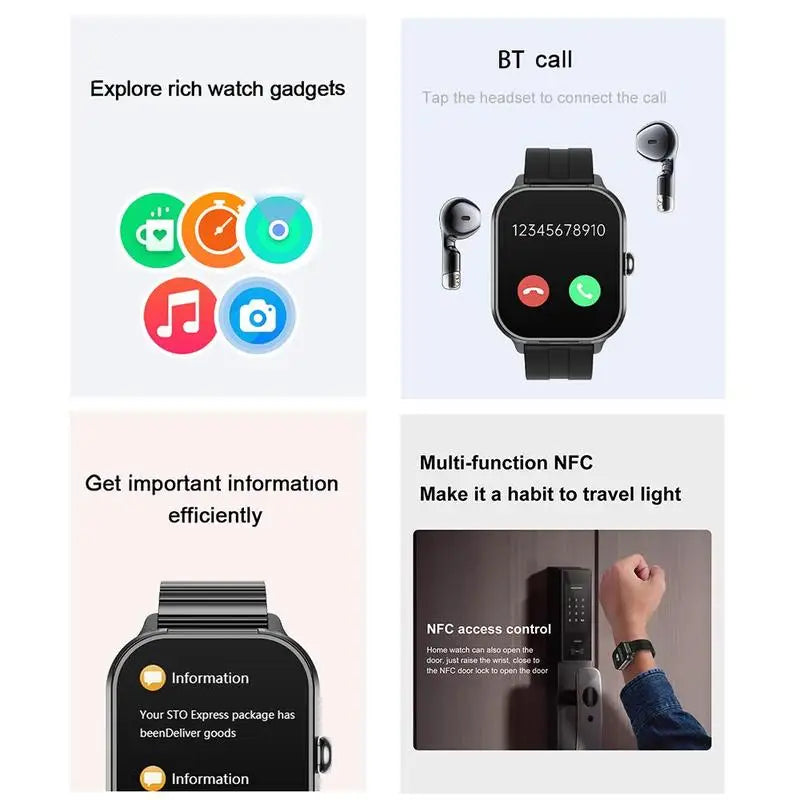 (Upgraded) 2-in-1 TWS Earbuds Smart Watch, Smartwatch With Earphones, Wireless Calling (Make/answer), SMS And APP Message Remind