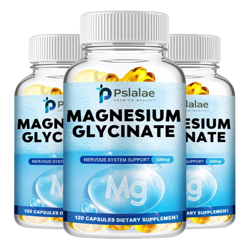 Magnesium Glycinate - Supports Muscle, Nerve, Joint and Heart Health, Promotes Deep Sleep, with Vitamin D3, Zinc - 120 Capsules