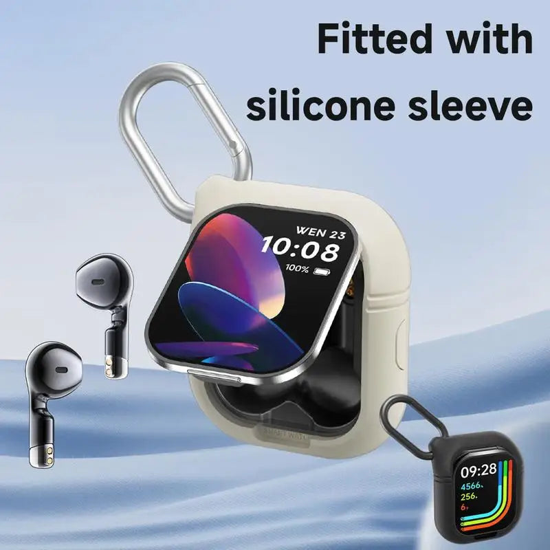 (Upgraded) 2-in-1 TWS Earbuds Smart Watch, Smartwatch With Earphones, Wireless Calling (Make/answer), SMS And APP Message Remind