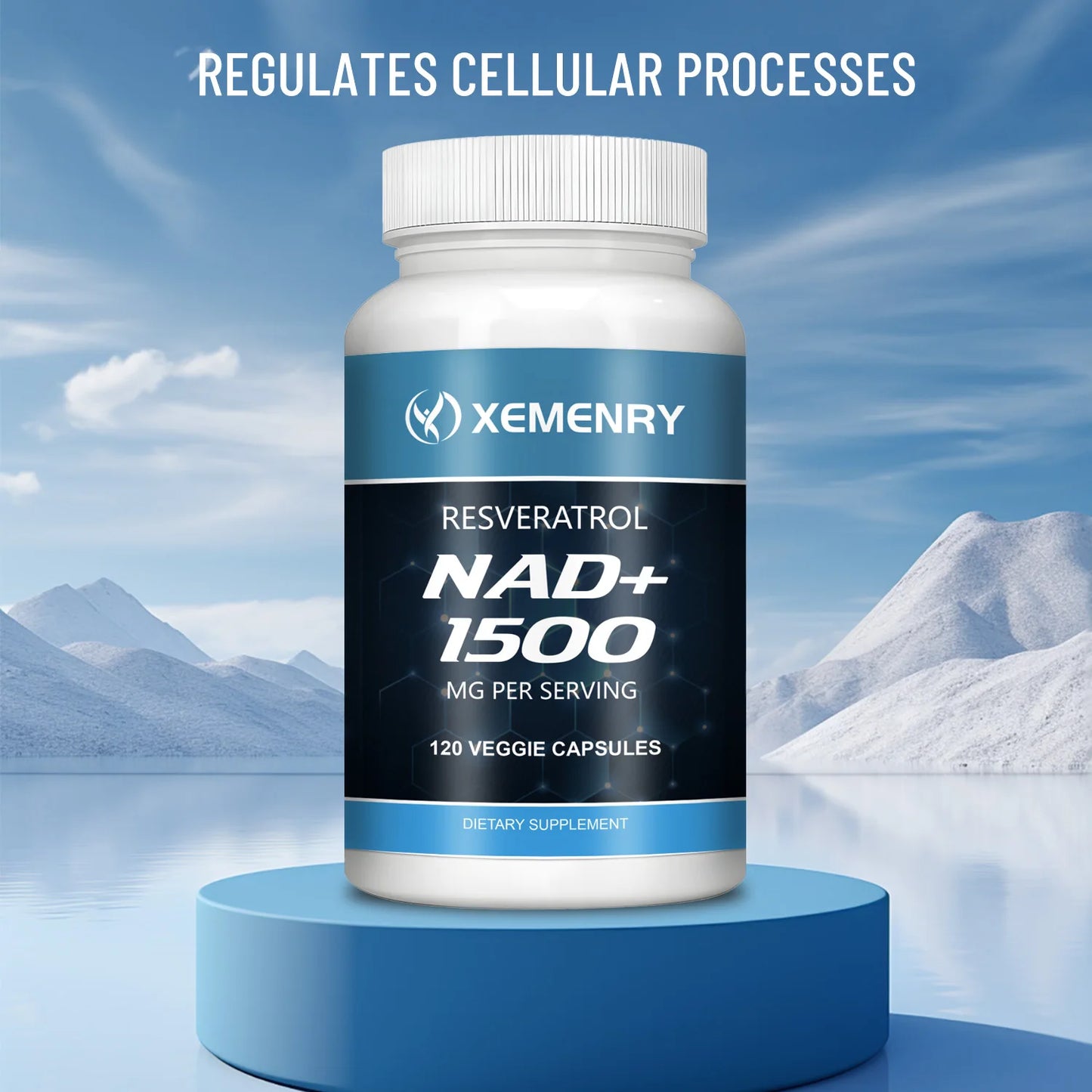 NAD+Supplements - with Resveratrol - Natural Energy Supplement, Support Cell Health, Anti-aging, Enhance Immunity - 120 Capsules