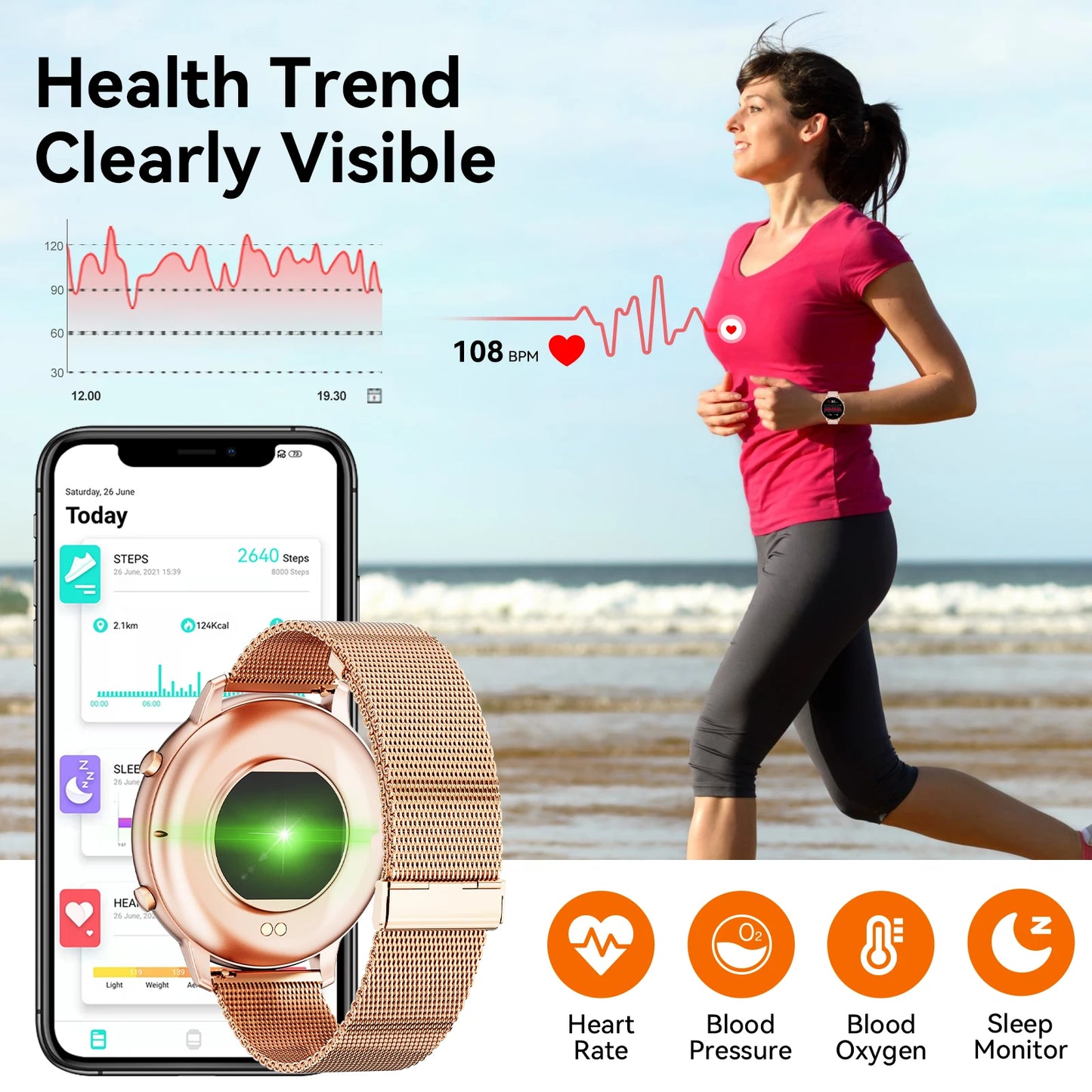 Karchilor 2025 Women'S Smart Watch, 1.39 Screen, Bluetooth Call, Men'S Fitness Waterproof Watch, Comes With Sleep, Heart Rate,