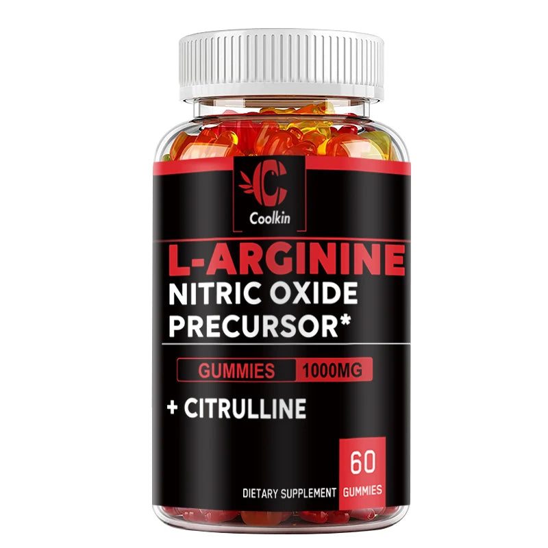 L-Arginine Gummies - Nitric Oxide for Muscle Growth and Strength, Build Muscle Mass - 60 Gummies