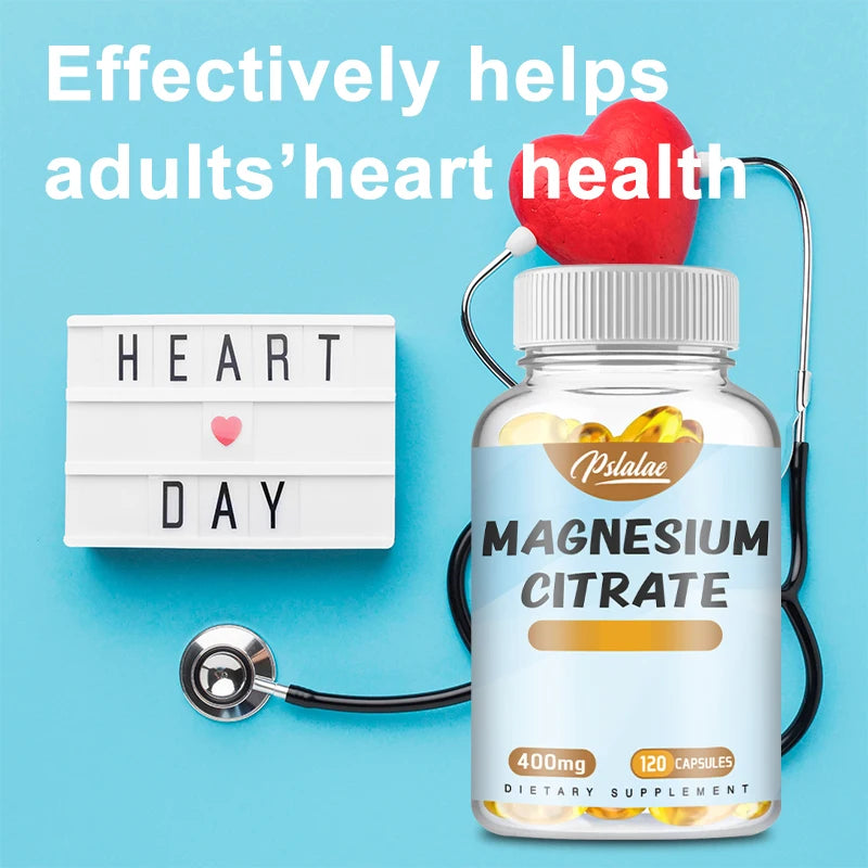 Magnesium Citrate Capsules - Supports Bone, Muscle, Sleep, and Skin Health - 120 Capsules