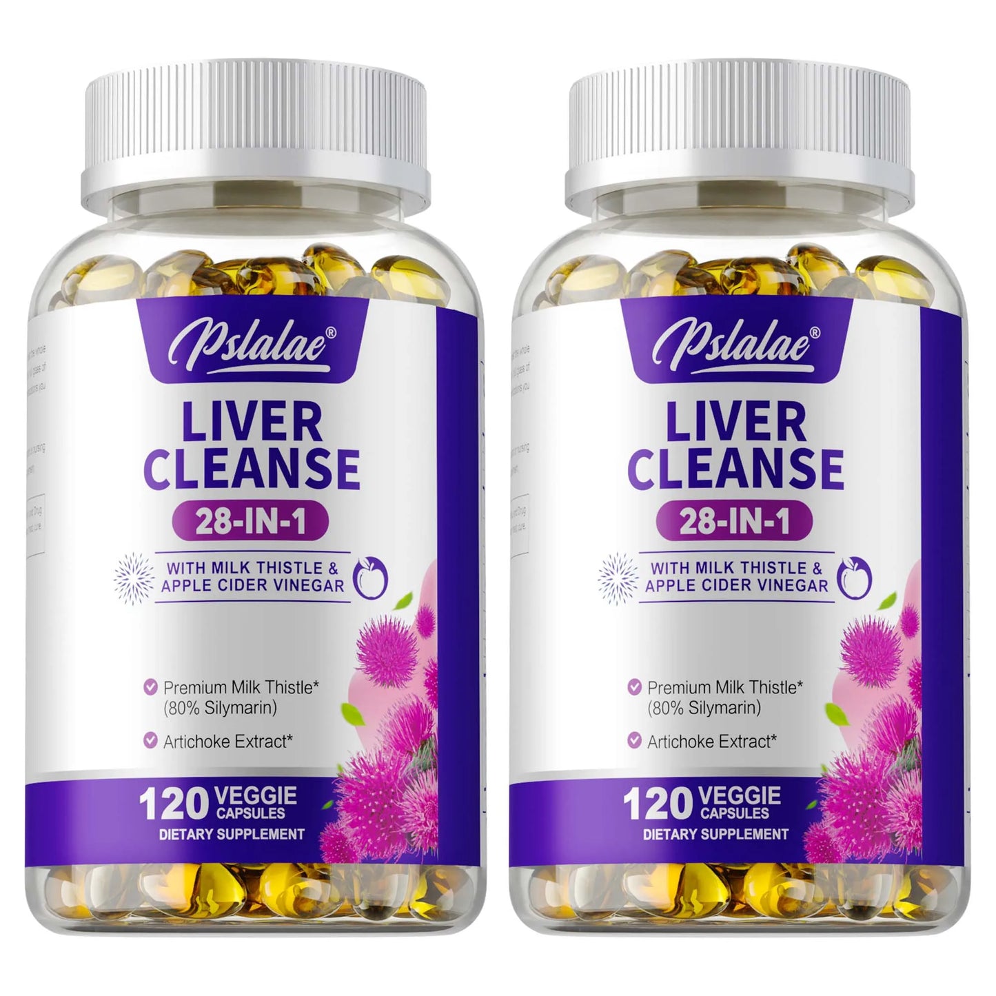 Liver Health Support, 28-in-1 Liver Cleanse, Detox & Repair Fatty Liver Formula with Artichoke, Dandelion - 120 Capsules