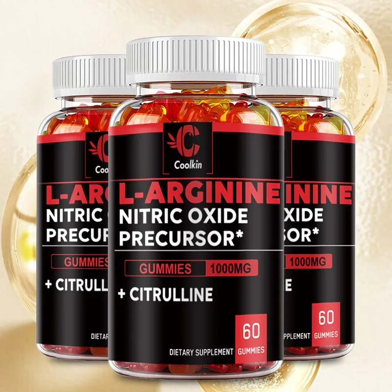 L-Arginine Gummies - Nitric Oxide for Muscle Growth and Strength, Build Muscle Mass - 60 Gummies