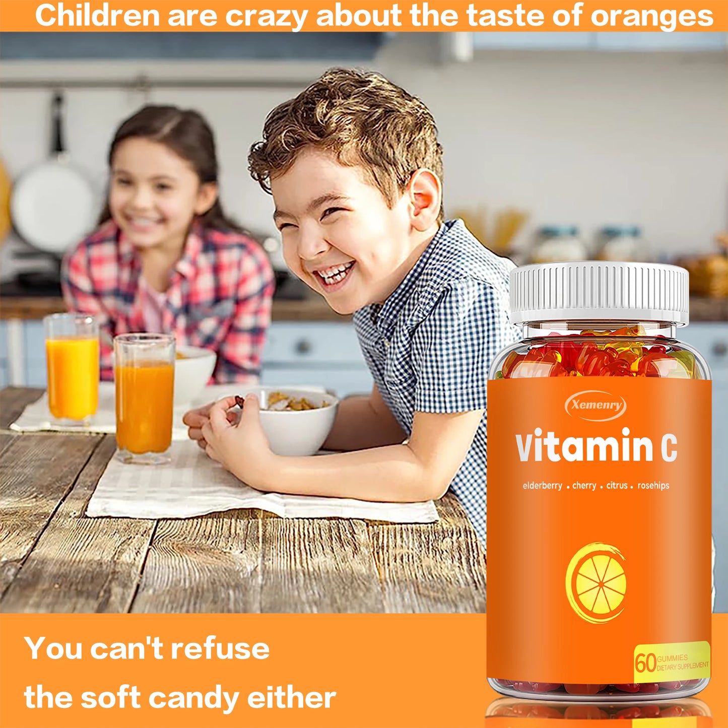 Vitamin C Gummies - Powerful Antioxidants for Skin Nutrition Health Immune Health Brighten Skin - 60 Gummies
