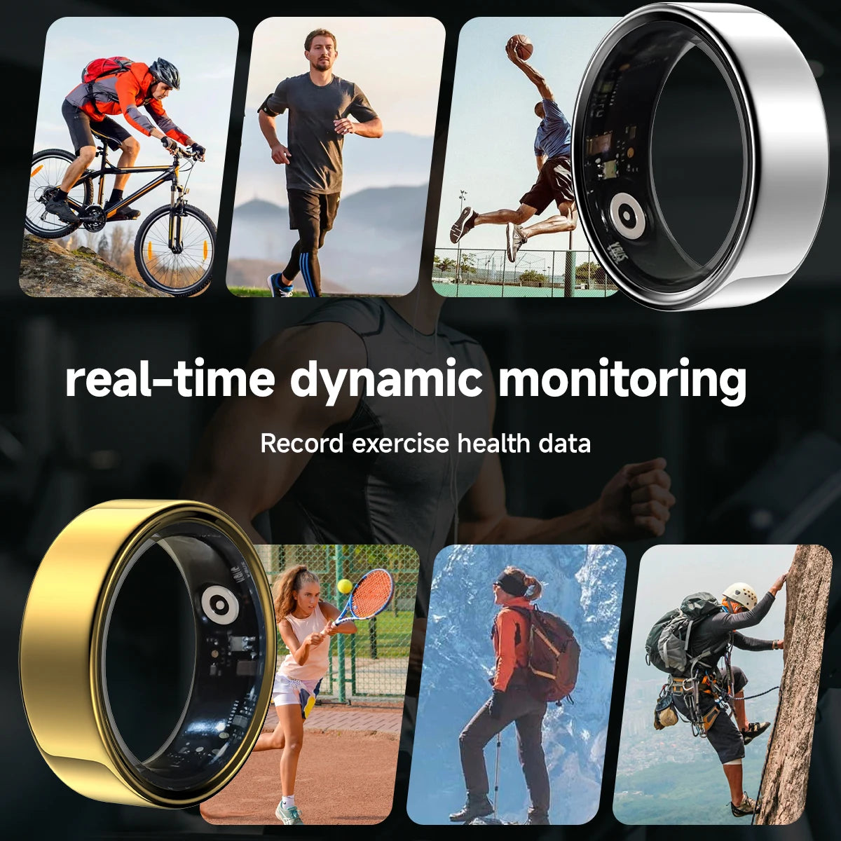 New Smart Ring Sleep Monitoring Multi-function Blood Oxygen Measurement Blood Pressure Multi-sports Mode Low Power Consumption