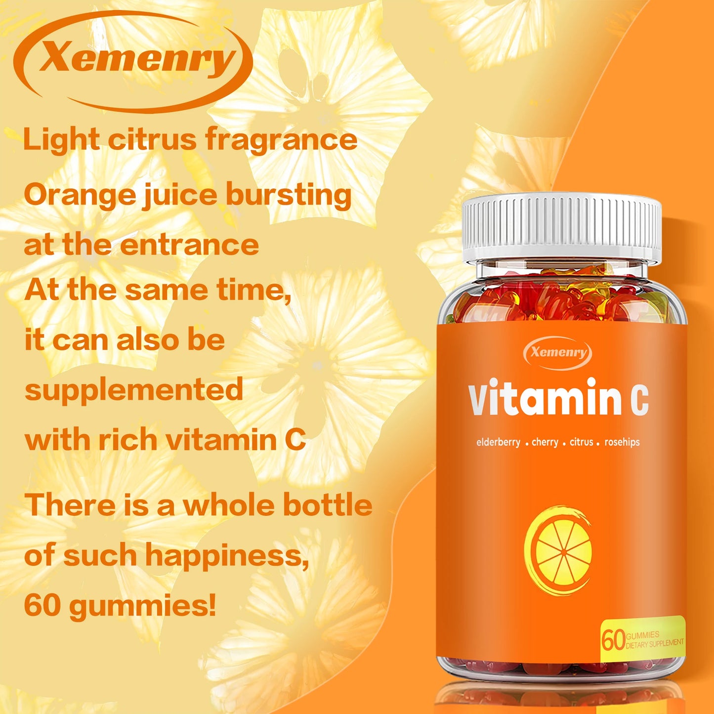 Vitamin C Gummies - Powerful Antioxidants for Skin Nutrition Health Immune Health Brighten Skin - 60 Gummies