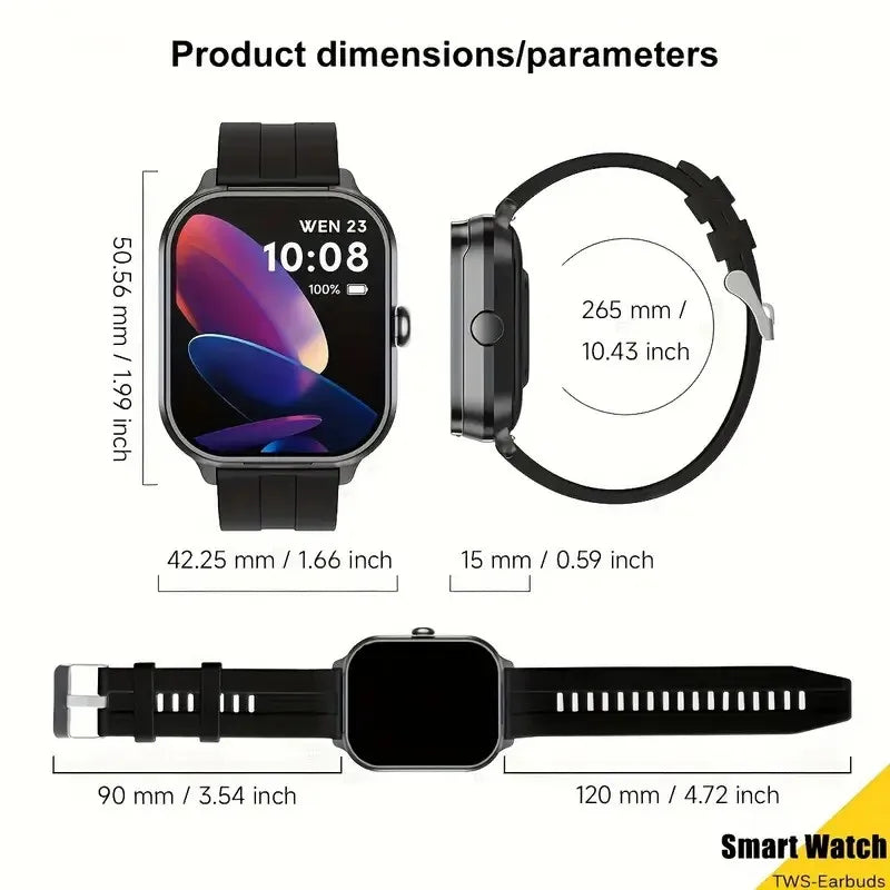 (Upgraded) 2-in-1 TWS Earbuds Smart Watch, Smartwatch With Earphones, Wireless Calling (Make/answer), SMS And APP Message Remind