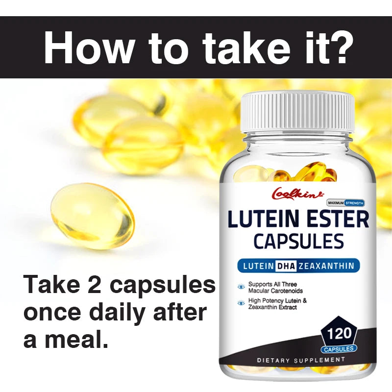 Lutein Ester - with Lutein & Zeaxanthin - Eye Health Support Supplements to Promote Healthy Vision - 120 Capsules