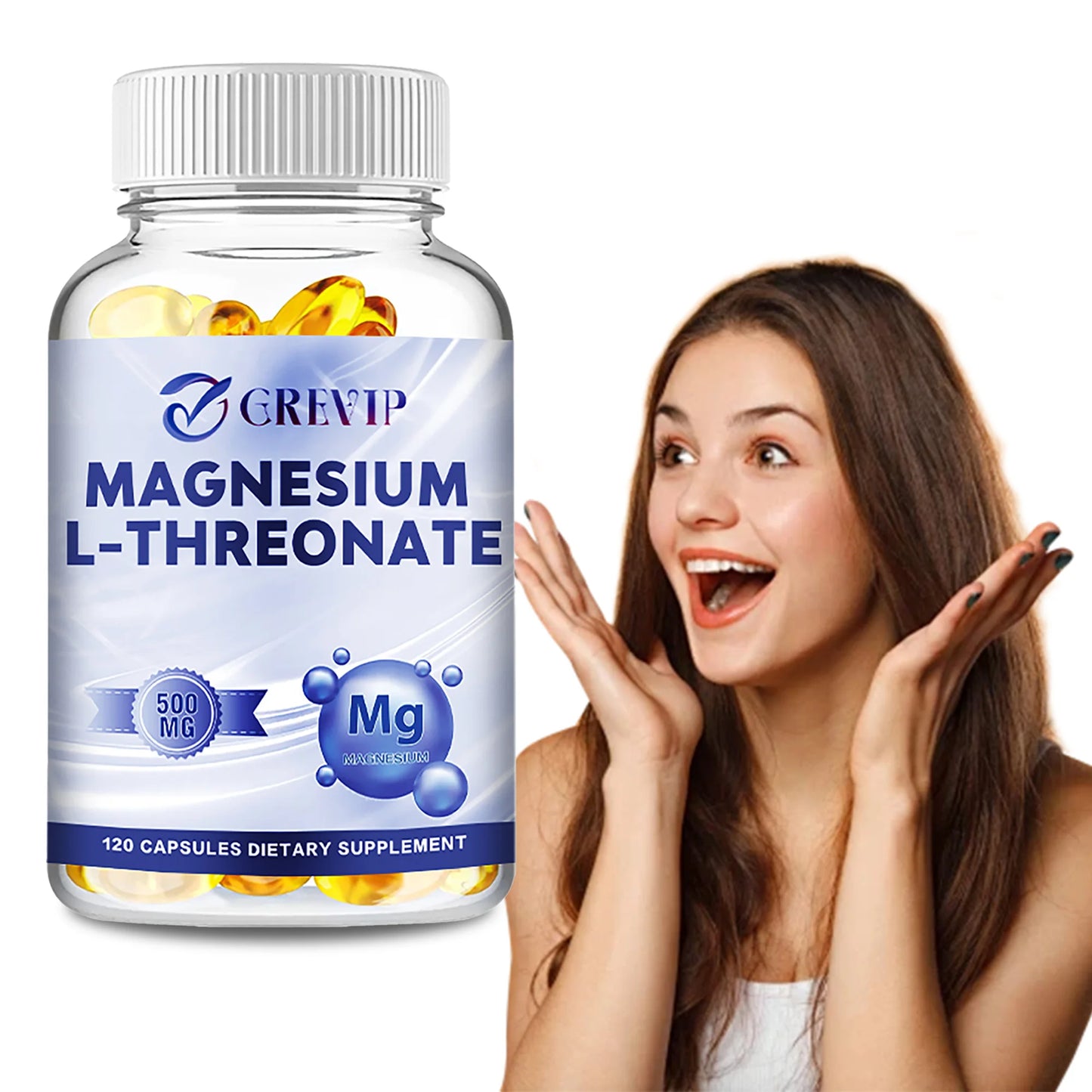Magnesium L-Threonate Supplement - Supports Quality of Sleep, Focus, Memory & Learning Brain Health - 120 Capsules