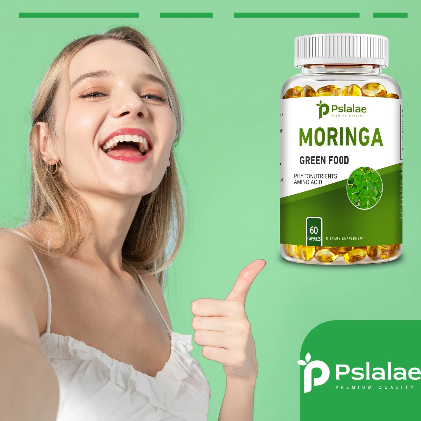 Moringa Capsules - Supports Digestion and Heart, Promotes Immune System Health and Brain Health - 60 Capsules