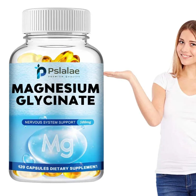 Magnesium Glycinate - Supports Muscle, Nerve, Joint and Heart Health, Promotes Deep Sleep, with Vitamin D3, Zinc - 120 Capsules