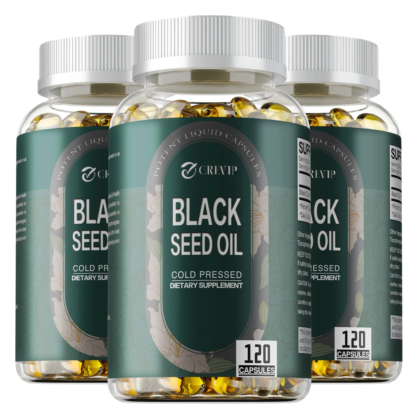 Black Seed Oil - Supports Skin, Digestion, Joints, Immune Health, Promotes Hair Growth - 120 Capsules