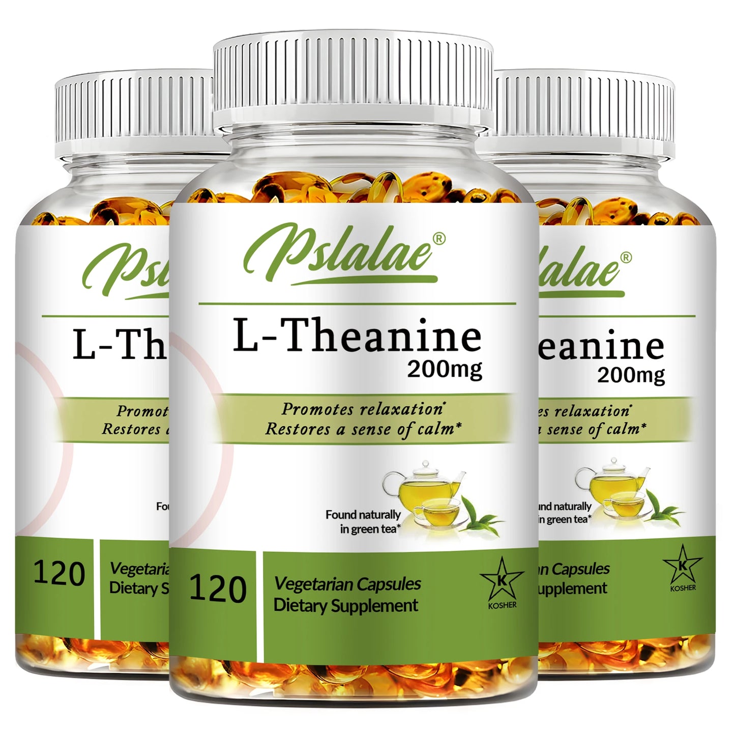 L-Theanine 200 Mg - Relieve Stress, Maintain A Calm and Relaxed Mood, Improve Concentration - 120 Capsules