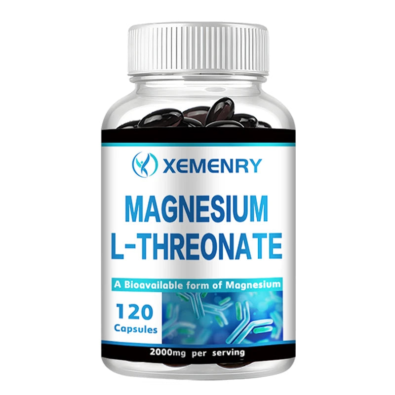 Magnesium L-Threonate Capsules – Bioavailable Form for Sleep and Cognitive Function Support - 120 Capsules