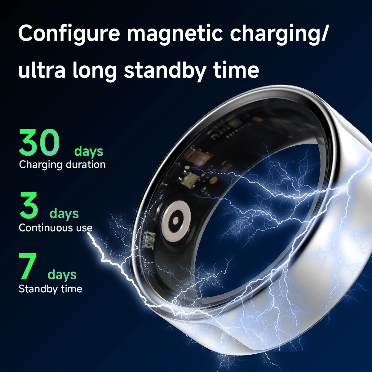 New Smart Ring Sleep Monitoring Multi-function Blood Oxygen Measurement Blood Pressure Multi-sports Mode Low Power Consumption