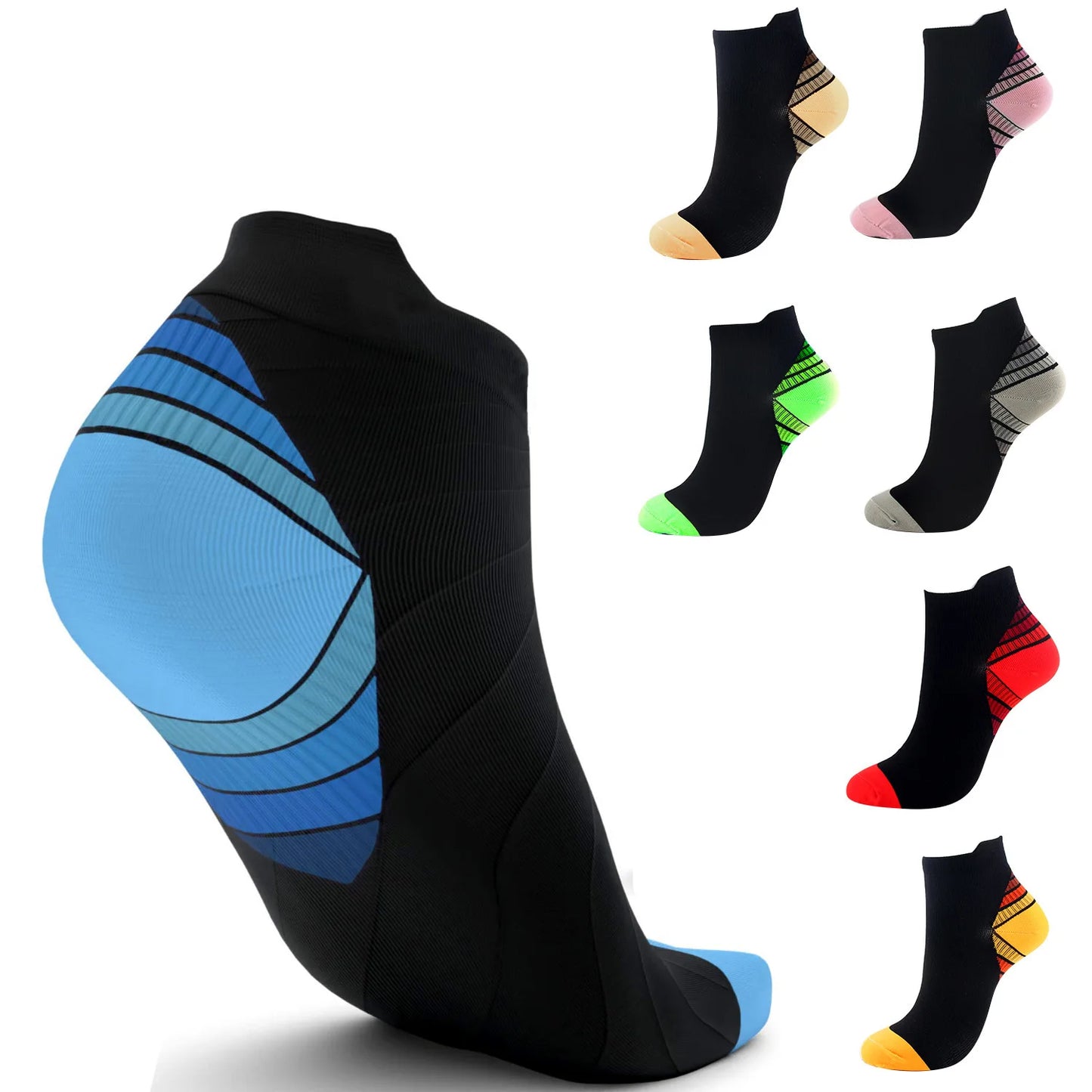 HYSAIXIA Compression Short Socks Women Men Stockings Varicose Foot Socks Compress Running Pressure Mmhg Sport Nylon Ankle Summer
