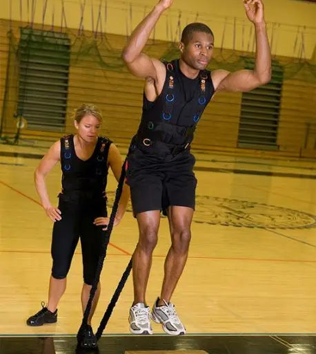 Gym Fitness Equipment Jump Resistance Workout Training Handles Waist Belt Pull Rope Force Trainer Vest