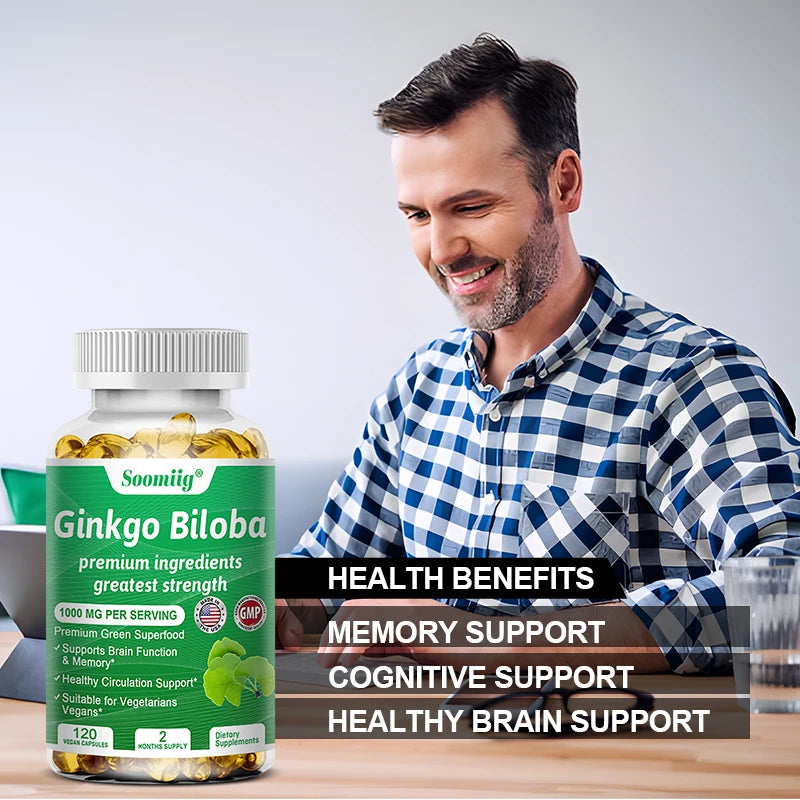 Private Label Ginkgo Biloba Supplements - for brain and mental alertness, boosting energy, mood, endurance, mental health