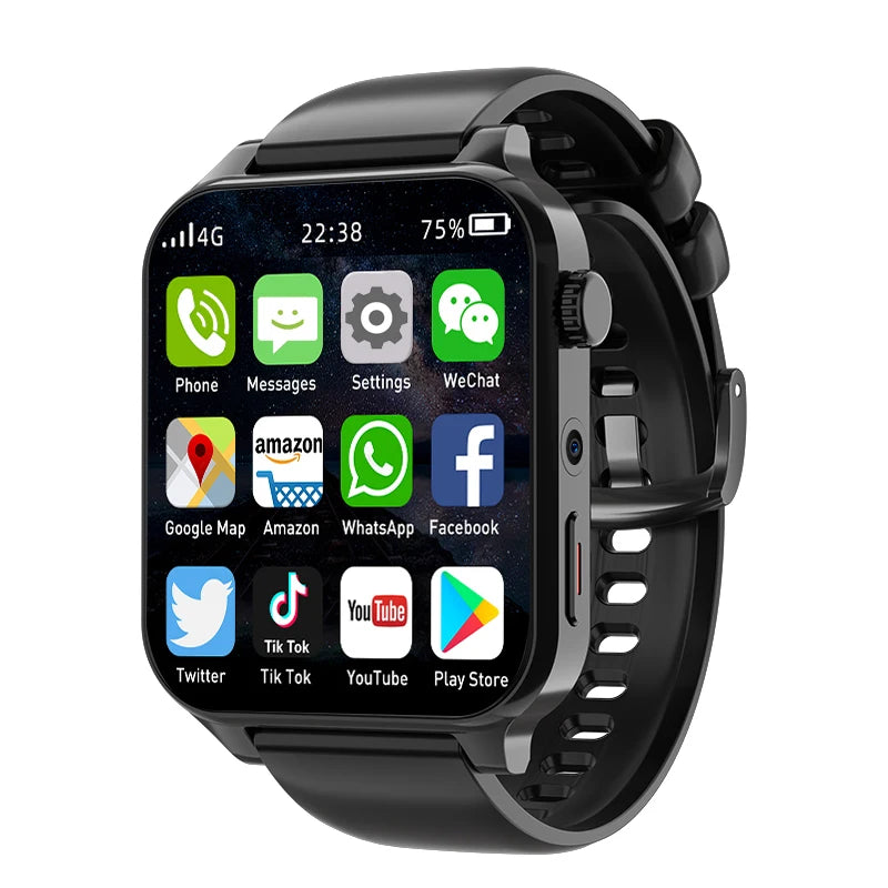 2024 RAM 4GB ROM 64GB 1.99 Inch 4G Call Smart Watch GPS Wifi SIM Dual Camera Heartrate Testing Waterproof Sports Men Smartwatch