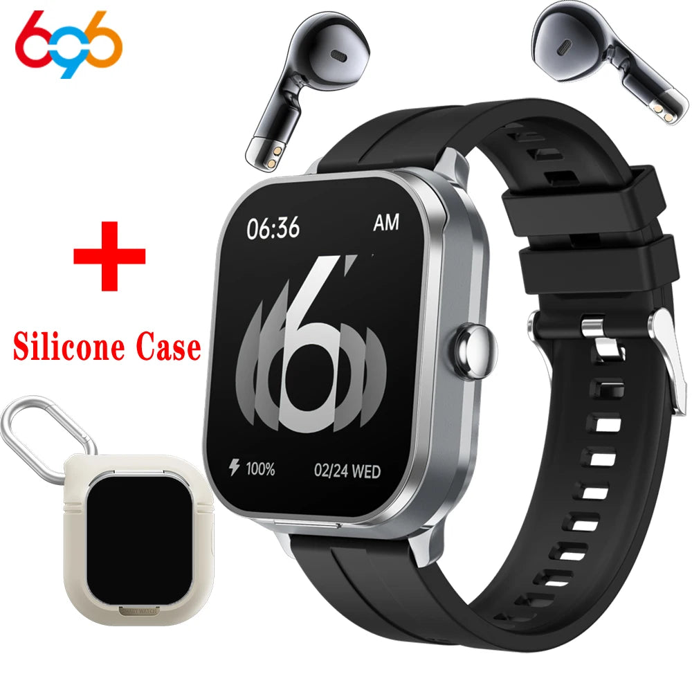 2024 New Headphone NFC Smartwatch 2 In 1 TWS Headset Blue Tooth Call Smart Watch Sports Waterpoof Heart Rate Music Weather