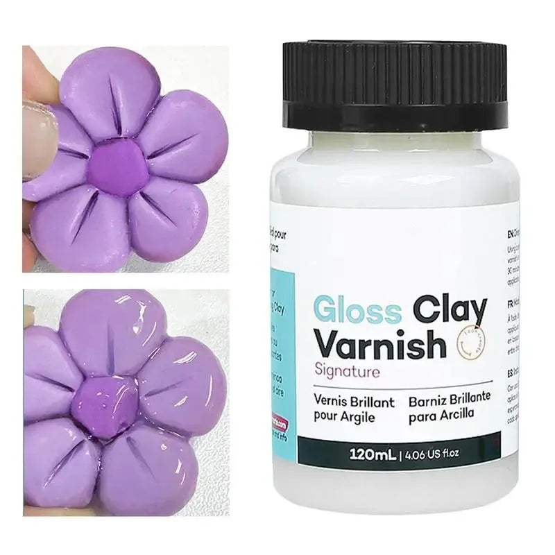 50/100ML Gloss Varnish For Air Dry Clay Glaze Clay Gloss Clay Varnish High Gloss Varnish Long-Lasting Multiusing Glossy