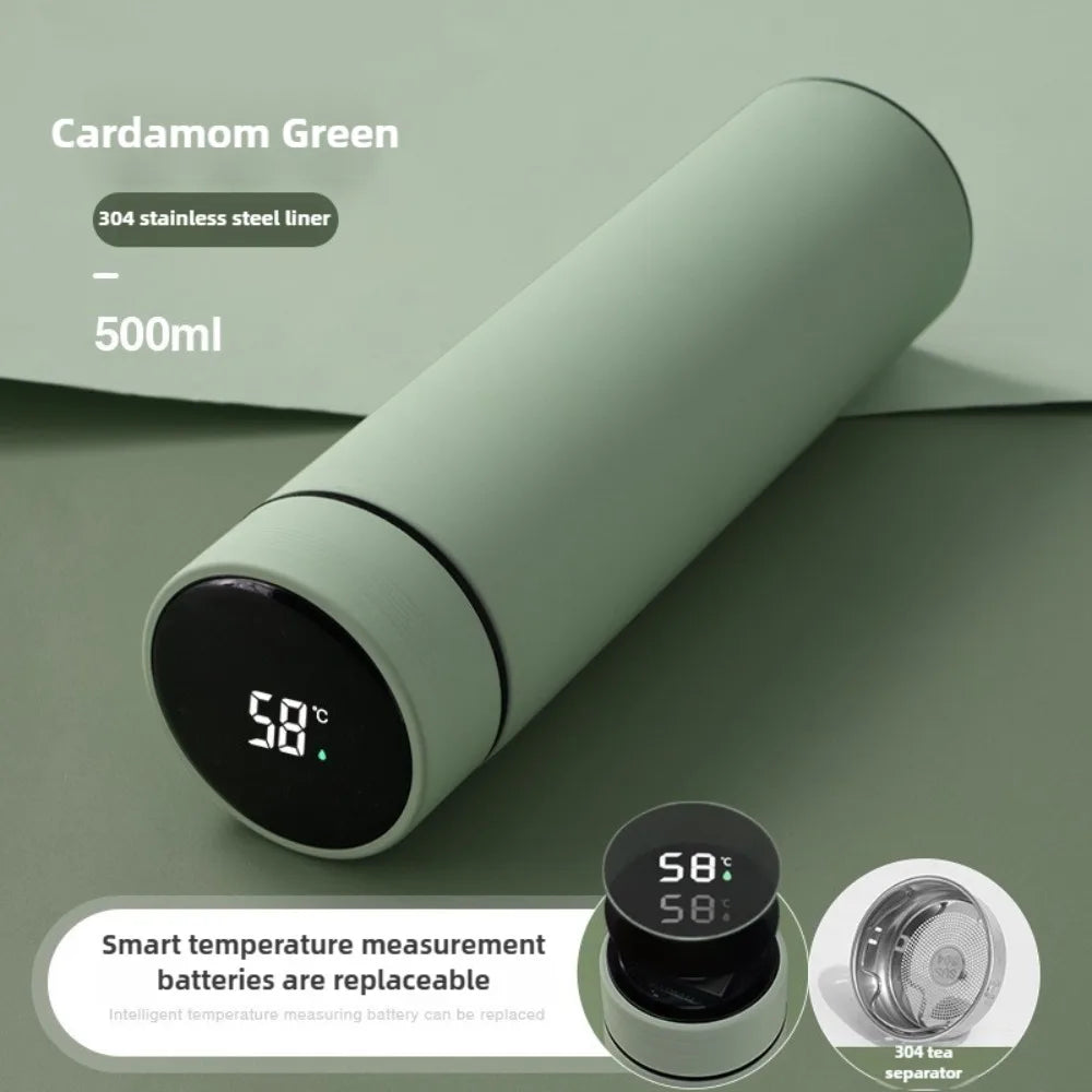 500ml 304 Stainless Steel Thermos Bottle Smart Cup Digital with Temperature Display Long-lasting Heat Mugs Travel Water Bottles