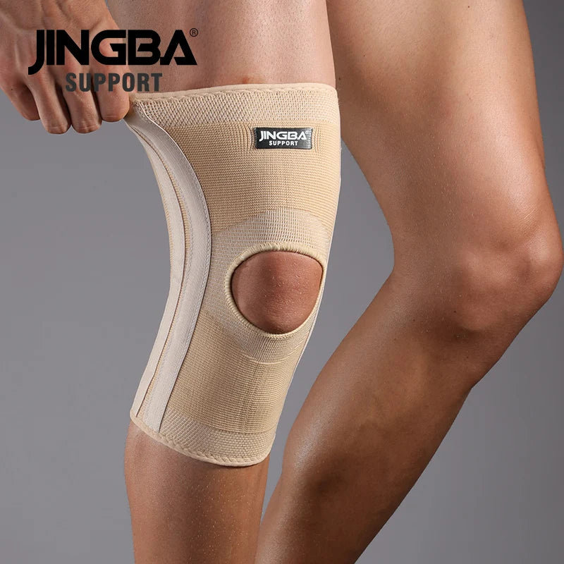 1 Pc High Elasticity Knee Support Brace Open Patella with Spring Bars
