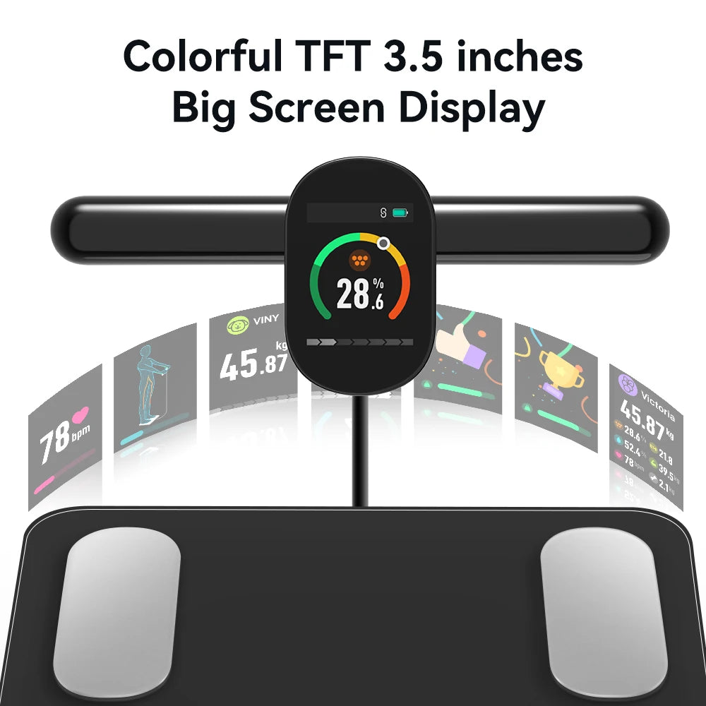 2024 Professional Smart Body Fat Scale with 8 Electrodes Body Composition Analyzer Bioimpedance Scales Weight Loss Fitness Scale