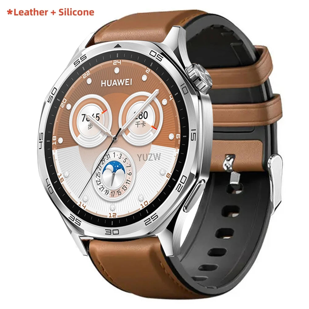 22mm Leather Strap For Huawei Watch GT5 GT 5 Pro 46mm Smart Watch Band Huawei GT 4 3 2 GT4 GT3 Pro 46mm Women Man Watch Bracelet