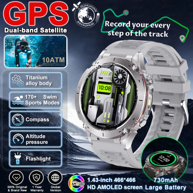 2025 New For HUAWEI IOS Ultra GPS Smart Watch 10ATM Waterproof Built-in Dual-band GNSS Compass Military Sport Men SWIM Bracelet
