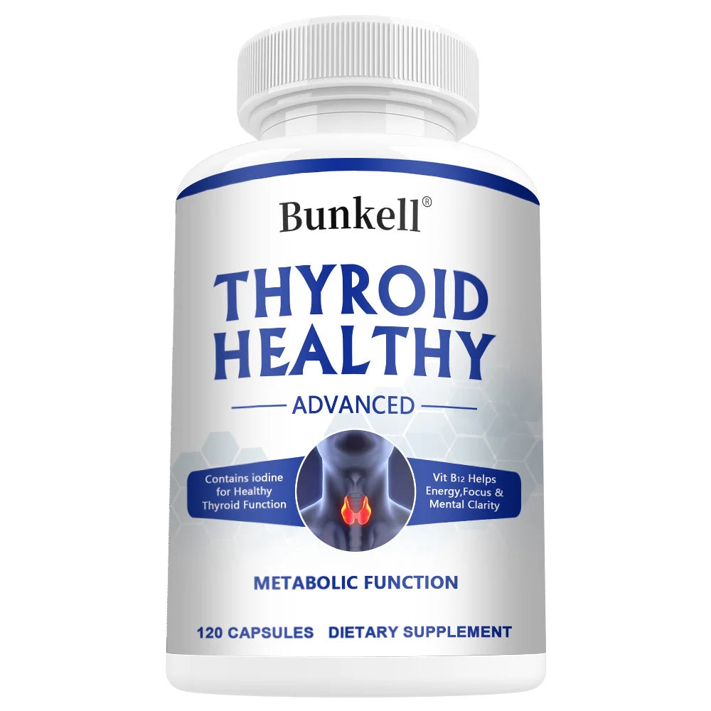 Bunkell Thyroid Support Capsules - Helps with Energy, Focus & Clarity, Boosts Metabolism, Energy Levels & Thyroid Health