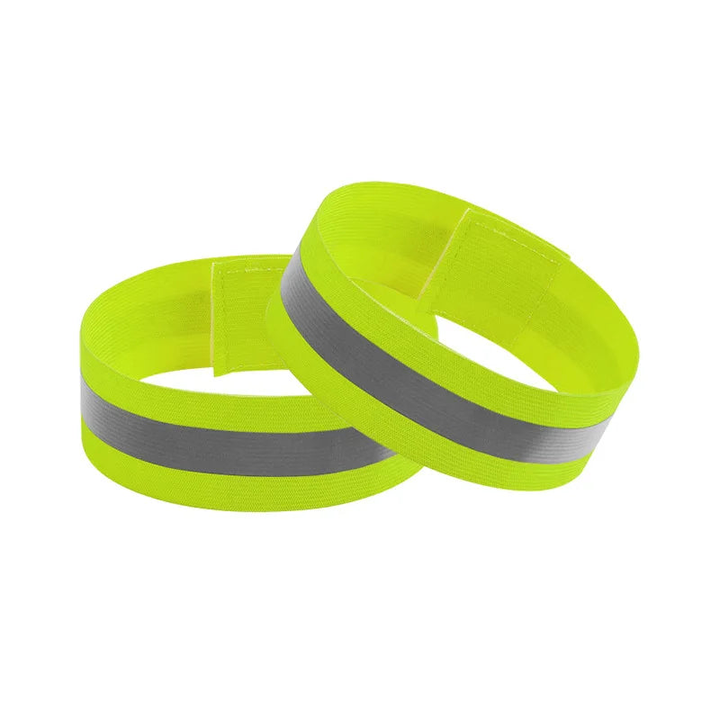 2PCS Running Reflective Arm Bands for Wrist Ankle Leg LED Reflector Armband Night Cycling Safety Light Tape Led Bracelet Strap