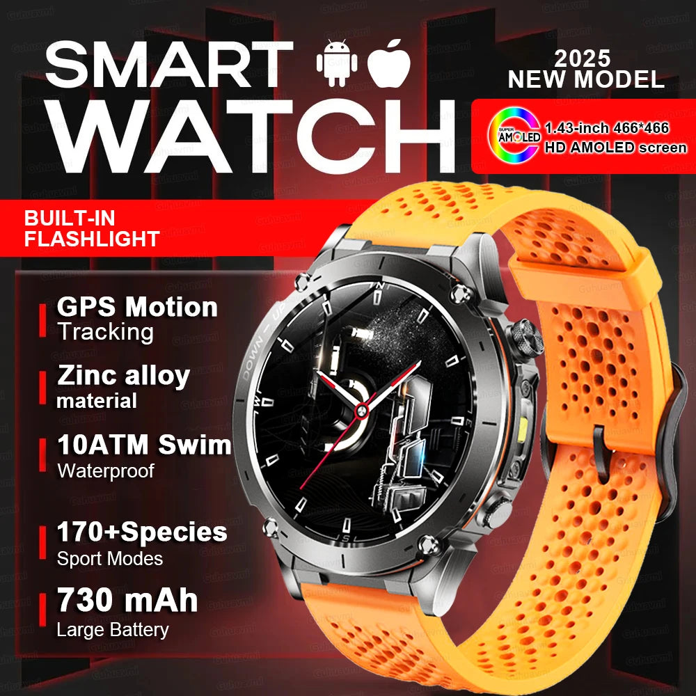 New For HUAWEI Dual-Band Satellite GPS Smartwatch Ultra HD AMOLED Screen Compass 10ATM Waterproof Sports SmartBracelet Men Watch