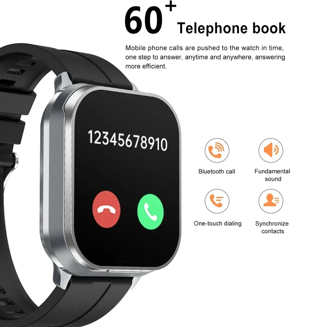 Smart Watch Men With Ear Buds 2 Inch NFC Make Call Ultra Sport Pedometer Fitness For Android Ios Phone